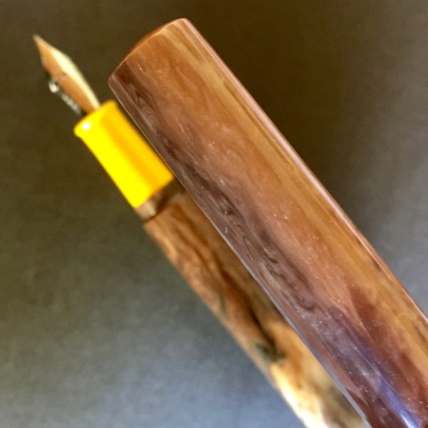 Fountain pen with mix of coffee colours close up of barrel 6